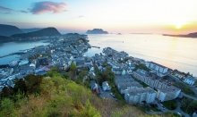 Ålesund art nouveau town in the Norway Fjords