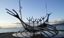 Sun voyage by the Reykjavik Harbour