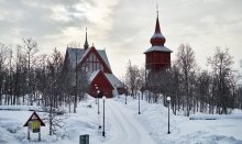 Kiruna Church is one of Sweden`s largest wooden buildings
