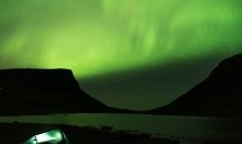 Northern Lights over Swedish Lapland in the winter