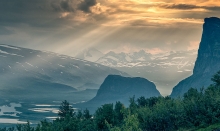 The Rapa Valley a 35 kilometres long in Swedish Lapland and the largest in the Sarek National Park